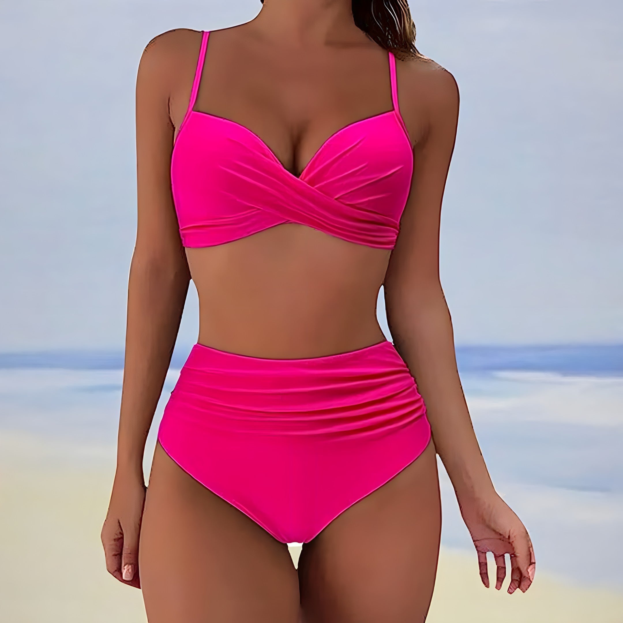 Ensemble Bikini Femme Sigrun – Maillot Taille Haute avec Bretelles Réglables & Coupe Flatteuse