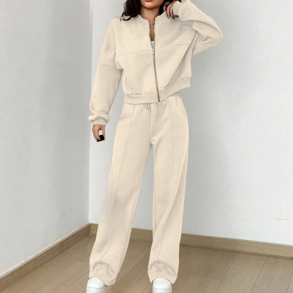Madison Ensemble Loungewear Dame – To-delt Mykt med Avslappet Passform og Justerbar Midje