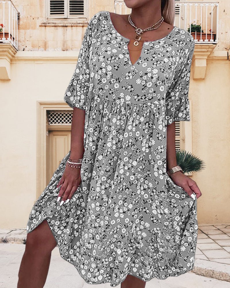 Selina Robe d'Été Femme – Élégante Robe Fleurie avec Coupe Aérienne & Design Romantique