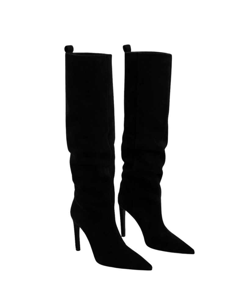 Madelyn høye støvler for dame – rett skaft, slank hæl og elegant spiss tå