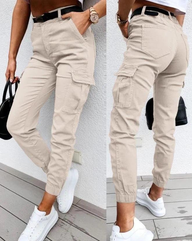 Jordyn Pantalon Cargo Taille Haute Femme – Confort, Style Tendance & Poches Fonctionnelles