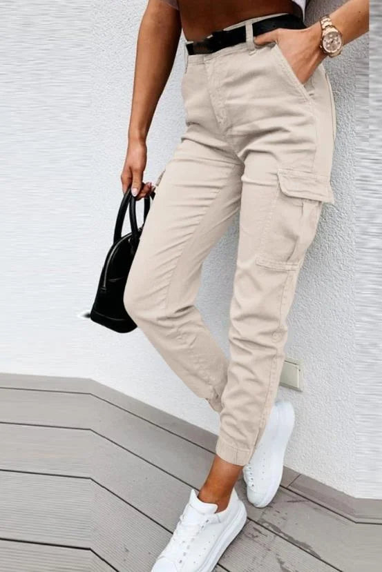 Jordyn Pantalon Cargo Taille Haute Femme – Komfort, Trendy Stil & Funktionelle Lommer