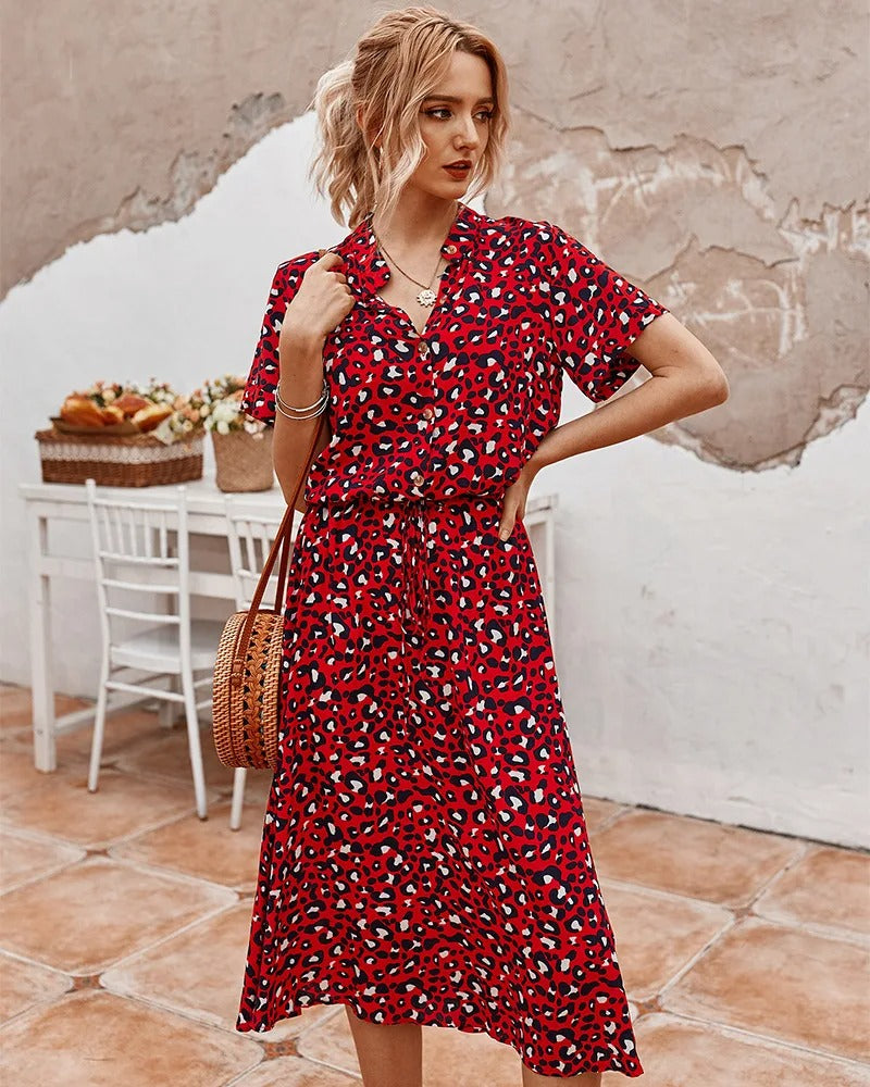 Elora Robe Femme – Robe Élégante avec Boutonnage, Coupe Flatteuse & Look Raffiné