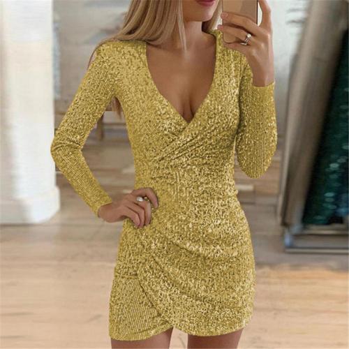 Vestido Amelia para Senhora com Lantejoulas – Vestido Envelope Elegante, Brilhante e Confortável para Ocasiões Festivas