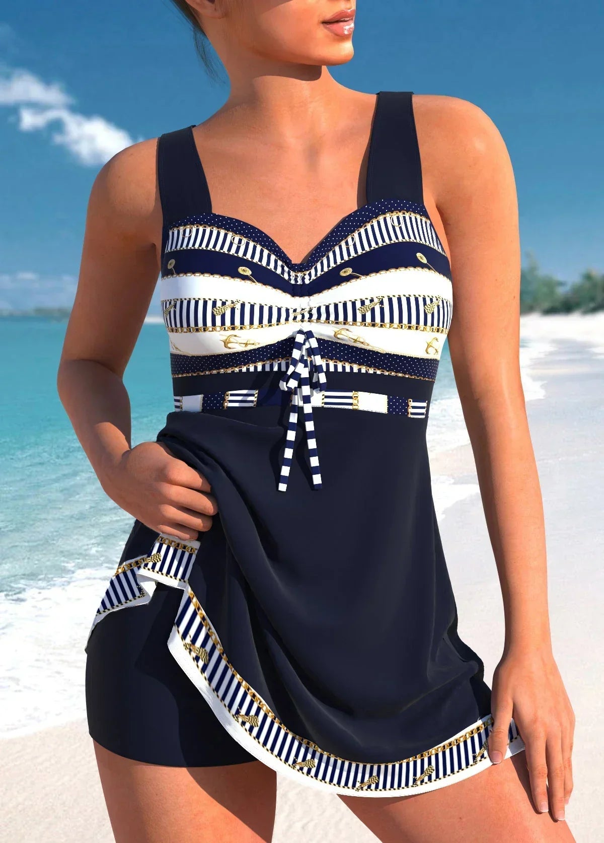 Naëlia Maillot de Bain Femme – Maillot 1 Pièce Sculptant à Décolleté V Élégant
